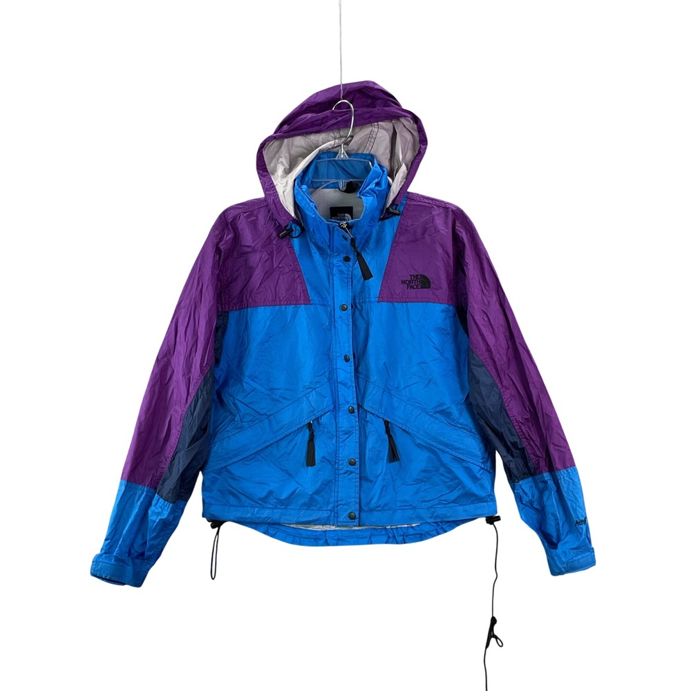Vintage The North Face HyVent Rain Jacket Womens Small‎ Blue Purple Colorblock